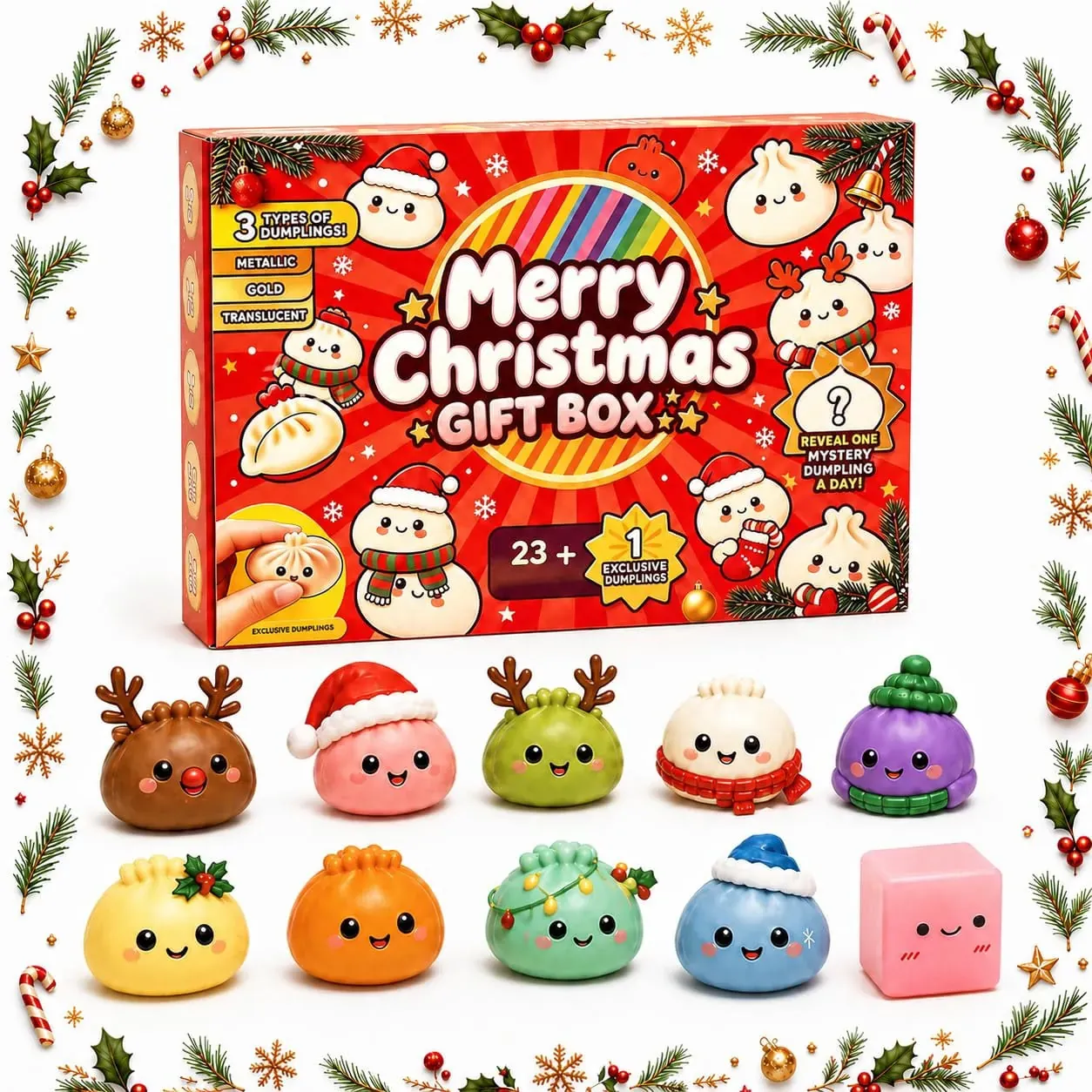 Christmas Squishies Advent Calendar 2026 Xmas Countdown Calendar for Adults (2-Pack)